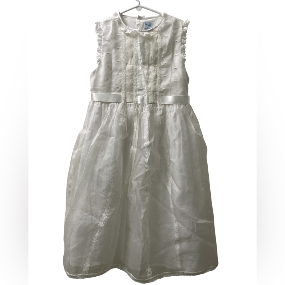 Luli & Me White Silk Organza Dress